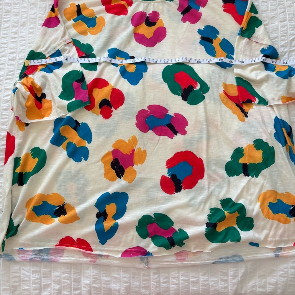 Colorful Floral Short Sleeve Women's Top